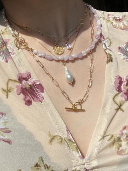 Pozłacany łańcuszek z ametystem