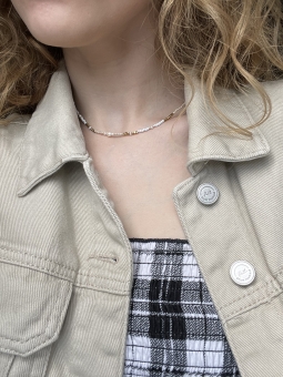 Naszyjnik boho hematyt i perły