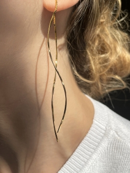 kręcone przewlekane kolczyki