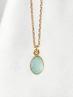 naszyjnik z chalcedonem turkusowym