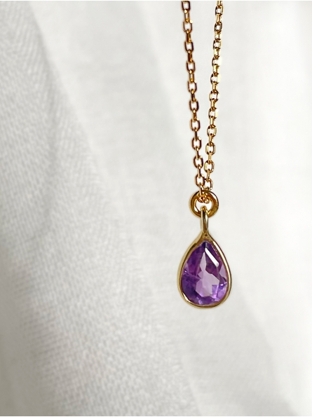 naszyjnik z ametystem w okuciu