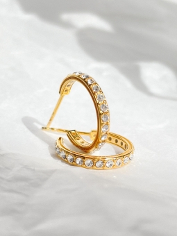 kolczyki hoops z cyrkoniami