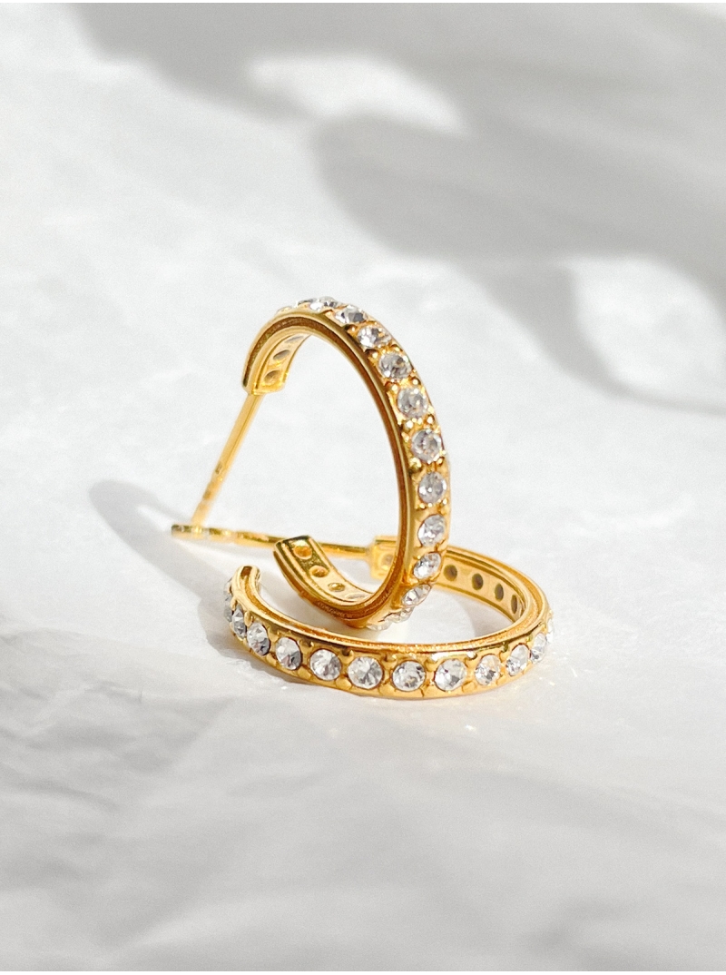 kolczyki hoops z cyrkoniami