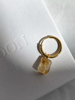 kolczyk z cytrynem na kółku