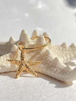 letni kolczyk z rozgwiazdą na kółku