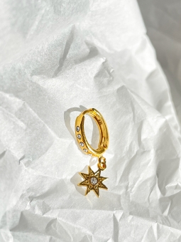 kolczyk gwiazdka z cyrkonią