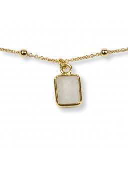 Kamień księżycowy w srebrnym, pozłacanym okuciu