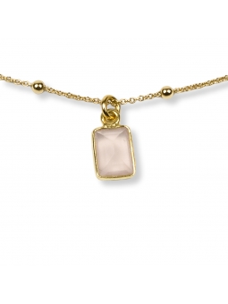 Zawieszka z chalcedonem w srebrnym, pozłacanym okuciu