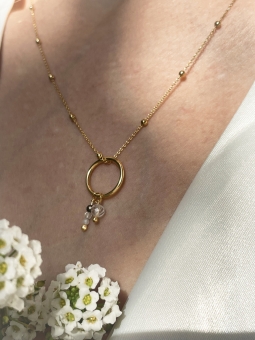 Naszyjnik na łańcuszku z kulkami dla zodiakalnych Bliźniąt